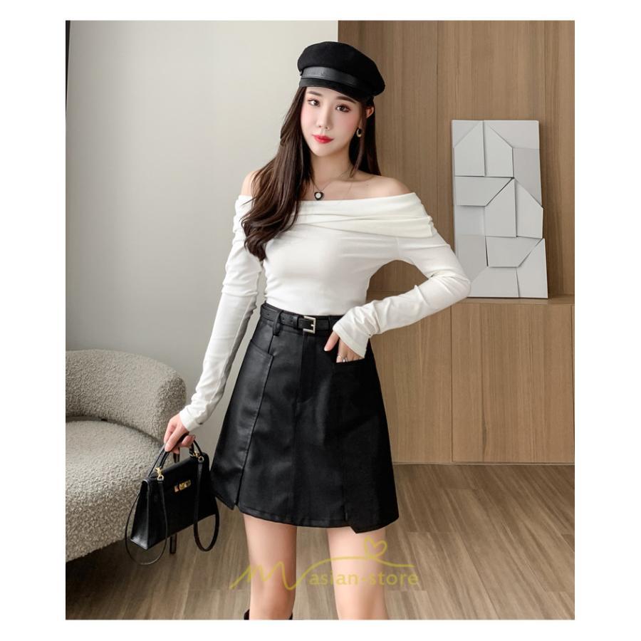 スカート | ミニ秋冬 レザー 無地 レディース 40代 Aライン 30代 20代 50代 着痩せ 通勤 オシャレ カジュアル オフィス OL 着痩せ ベルト付き