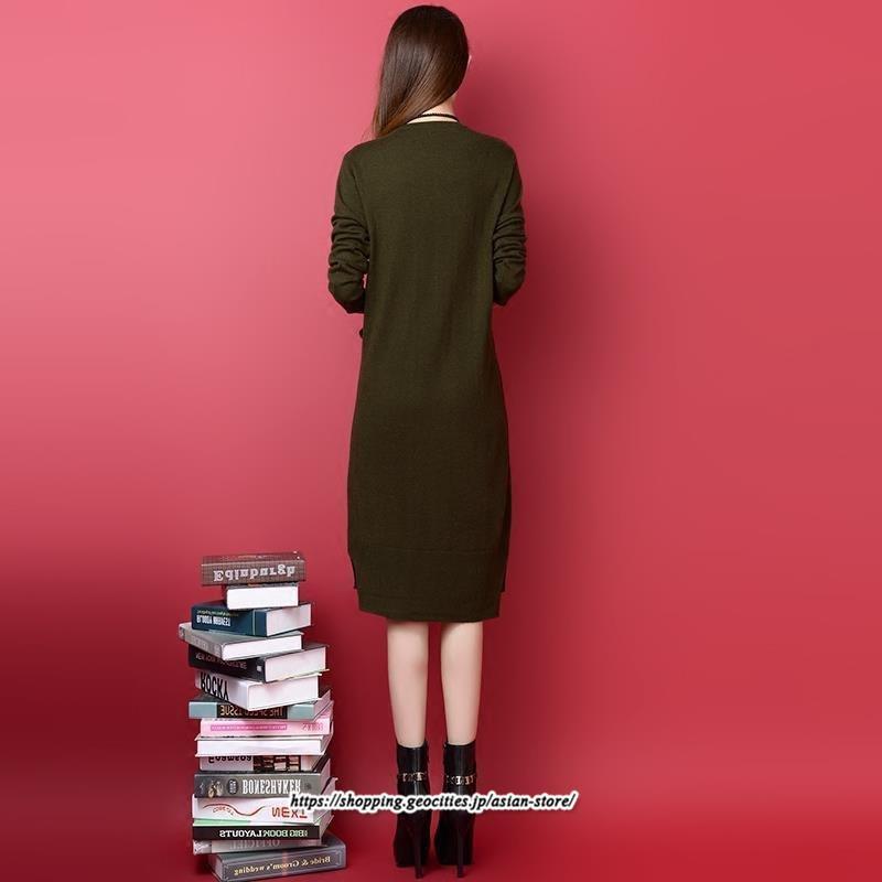 マキシ | ニットワンピース レディース 30代 40代 50代 秋冬 膝丈 切り替え きれいめ 厚手 上品 オシャレ 通勤 着痩せ 体型カバー 長袖 マキシワンピース 大きいサイズ