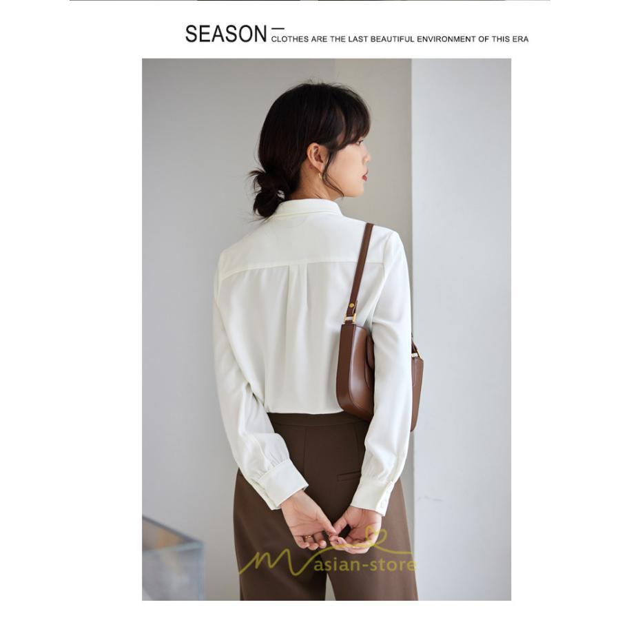 シャツ・ブラウス | ブラウス レディース 長袖 50代 白 シャツ ゆったり トップス きれいめ フォーマル 上品 フェミニン 高品質 20代 30代 お出かけ シフォン 通勤 OL 40代