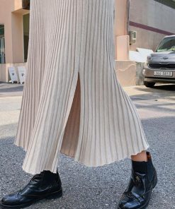 フレアスカート | ニットスカート レディース ハイウエスト フレアスカート