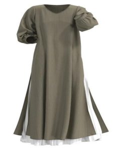 セットアップ | 秋ワンピース 長袖 無地 マキシワンピース Vネック 可愛い 2点セット フリーサイズ グリーン 大人 体型カバー 秋コーデ Aライン プリーツスカート