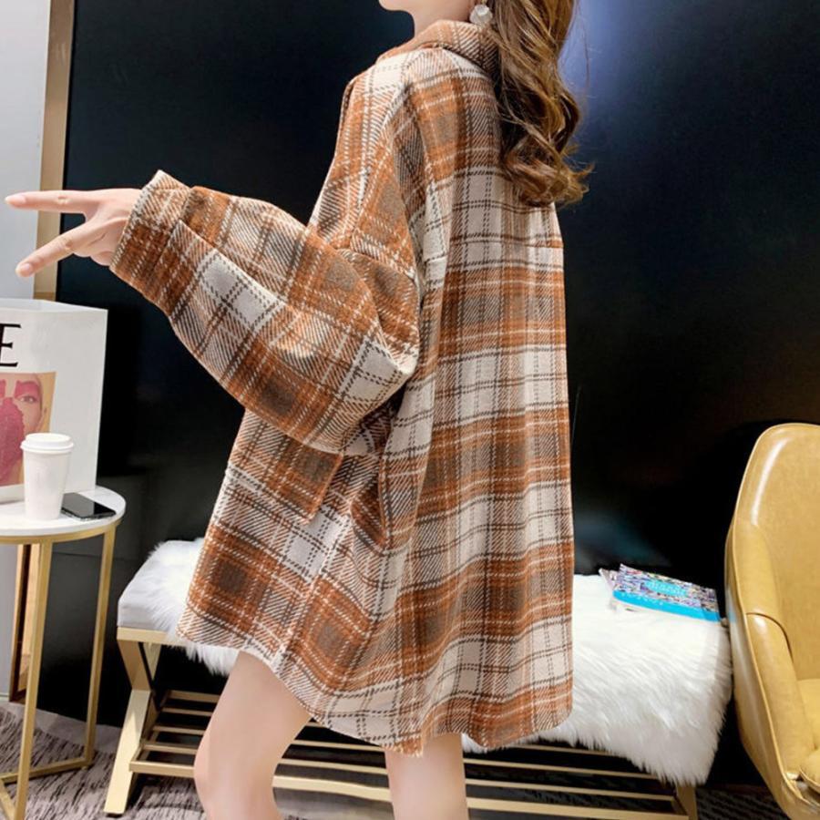 シャツ・ブラウス | チェック柄シャツ 起毛シャツブラウス韓国