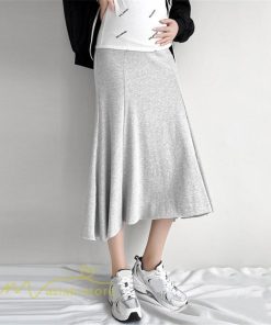 スカート | マタニティAライン レディース 春 夏 着痩せ マタニティウェア 産前産後 可愛い 無地 ウエスト調整 カジュアル 妊婦 エレガント マタニティ