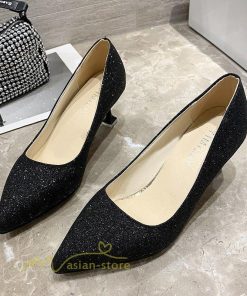 パンプス | レディース 疲れにくい ミドルヒール ポインテッドトゥ カジュアル アウトドア 痛くない 美脚 キラキラ 結婚式 人気 靴 春 宴会 シューズ パーティー
