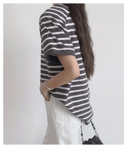 ｔシャツ・カットソー | カットソー チュニック レディース トップス 体型カバー シンプル Tシャツ きれいめ ストライプ柄 半袖 夏物 カジュアル 20代30代40代50代 ゆったり 通勤通学