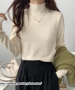 ニット・セーター | カットソー ニット レディース ハイネック 長袖 秋冬 春 トップス スリム ストレッチ インナー 無地 長袖カットソー 通学通勤 長袖ニット プルオーバー 着痩せ