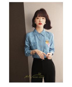 シャツ・ブラウス | デニムシャツ レディース 長袖 羽織り シャツ デニム 秋 冬 かっこいい 50代 40代 30代 20代 おしゃれ 着痩せ お出かけ オシャレ 上品　 キレイめ 可愛い