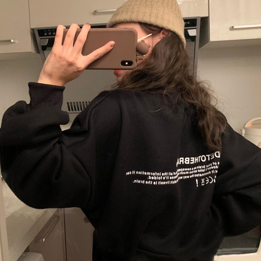 パーカ | 裏起毛 オーバーサイズ プルオーバー 体型カバー 長袖 トップス トレーナー スウェット レディース