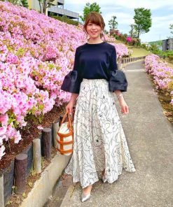 マキシスカート | 柄 ロングスカート 春 ウエストゴム スカート ミモレ丈スカート