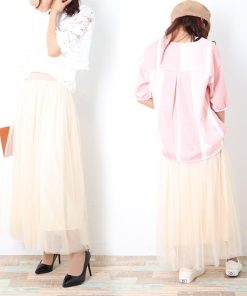 ロングスカート | ロング グレー フレアスカート 春夏 黒 ウエストゴム チュールスカート マキシスカート ミモレ丈スカート白