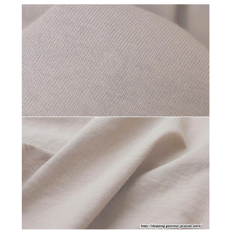 tシャツ・カットソー | Tシャツ Tシャツ コットン長袖オーバーサイズ裾ラウンドTシャツ レディース 綿Tシャツ 長袖Tシャツ クルーネック 秋物 ミドル丈 無地 丸首 長袖