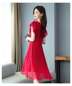 ミディアム | ミディアムワンピース レディース 着痩せ 半袖 大きいサイズ ワンピース Vネック 無地 エレガント 二次会 お呼ばれ きれいめ 40代 新作 20代 夏 膝丈 30代