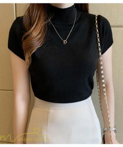 送料無料SALE | サマーニット レディース 半袖 トップス ストレッチ 無地 スリム ニット 可愛い セクシー 柔らか 大人 オフィス 洗えるニット 黒 夏服 夏物 女っぽい 白 OL