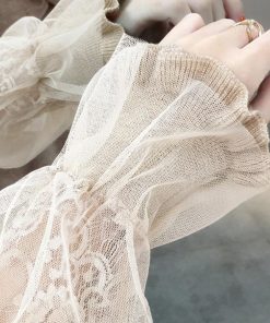 ニット・セーター | ニットセーター カットソー バルーン袖 袖チュール切り替え レディース 長袖 おしゃれ ニットトップス プルオーバー