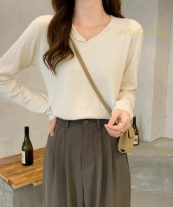 ｔシャツ・カットソー | 長袖Tシャツ インナー レディース インナーウェア 長袖 Tシャツ スリムインナー カットソー 2021 インナーTシャツ アンダーウェア 無地 Vネック