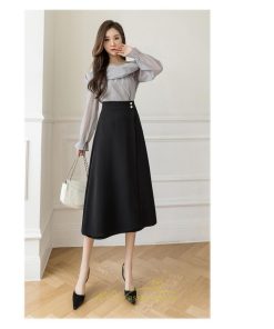 スカート | ボトムス ロング丈 ミモレ丈 Aライン 楽 大人 きれいめ 20代 30代 40代 通勤 上品 ビジネス オフィス 高見え 冬 2022新作 着痩せ 脚長効果 秋