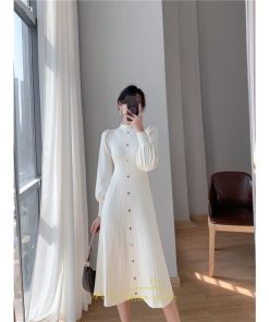 ニットワンピース | ロングワンピース ワンピース レディース ロング丈 秋 冬 ハイネック 長袖 体型カバー 秋冬 上品 OL 50代 30代 40代 通勤