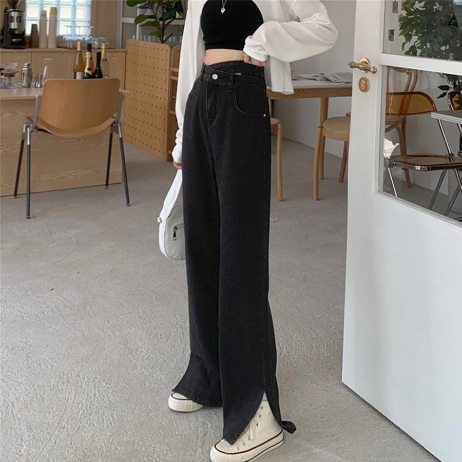 デニム | ストレートデニムパンツ ハイウエスト美脚