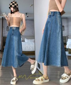 スカート | デニムロングレディース Aライン 無地 ゆったりシルエット デニム ハイウエスト 秋物 オシャレ 秋服 秋冬  キレイめ