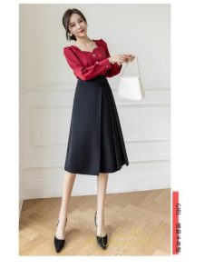 スカート | レディース ロング フレア 黒 Aライン 秋冬 ミモレ ハイウエスト 体型カバー キレイめ オシャレ フェミニン 着痩せ 通勤 お出かけ 可愛い 通学