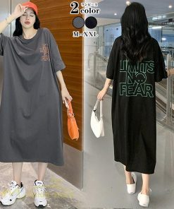 ワンピース | ゆるマタニティウェア レディース 着痩せ 夏 上品 妊婦服 大きいサイズ 体型カバー ゆったり ひざ下丈 マタニティ送料無料