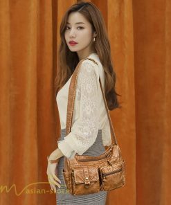 女性用バッグ | ショルダーバッグ レディース 合革 レザー 肩掛け 斜めがけ 斜め掛け 撥水 バッグ ２タイプ選べる シンプル 多機能 出張 女性用 クラッチバッグ 2way 大容量