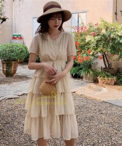 マキシ | ワンピース レディース 40代 膝丈ワンピース 春夏 半袖 シフォンワンピース 通勤OL オシャレ結婚式ドレス Vネック 20代30代 きれいめ 上品 着痩せ Aライン