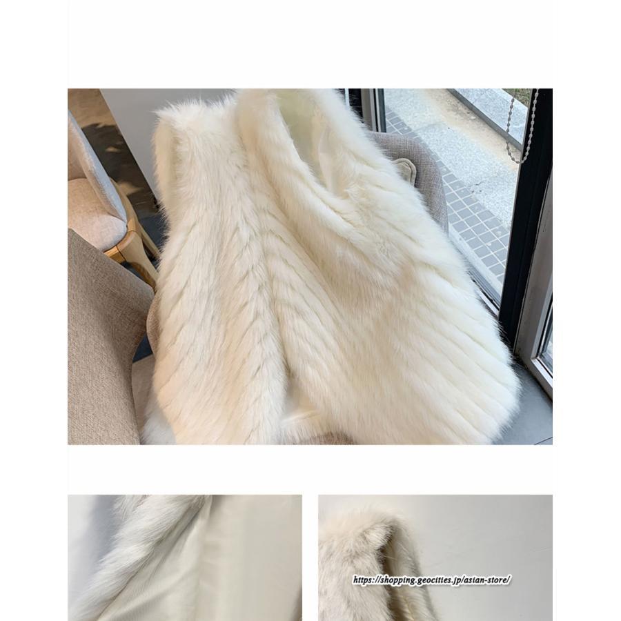 ベスト | ボリュームフェイクファーファー毛皮レディース 冬 フェイクファー 毛皮コート アウター ノースリーブ ふわふわ ジレ 秋冬 前開き