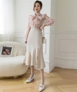 スカート | マーメイドボトムス レディース きれいめ 春 夏 無地 オフィス おしゃれ ミモレ丈 フォーマル 通勤 韓国風 ハイウエスト スリット エレガント 40代