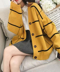 ニット・セーター | ニットカーディガン BIGチェック柄 韓国風