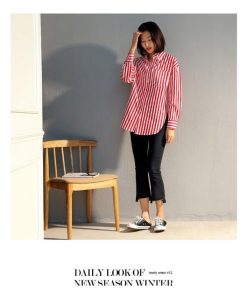 シャツ・ブラウス | 即日発送シャツブラウス レディーストップス ストライプシャツ ビジネスカジュアルウェアシャツ 可愛い 長袖 S M 2020春夏 オフィス通学通勤 XL L 上着