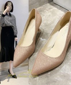 パンプス | レディース 疲れにくい ミドルヒール ポインテッドトゥ カジュアル アウトドア 痛くない 美脚 キラキラ 結婚式 人気 靴 春 宴会 シューズ パーティー