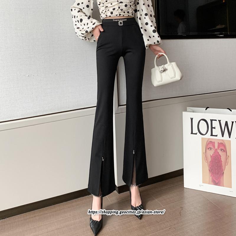 チノ・テーパード・ジョガー・スキニーパン | パンツ 秋 冬 レディース フレアパンツ ボトムス スリット スキニーパンツ 秋 冬 黒 無地 50代 40代 30代 大きいサイズ おしゃれ キレイめ 20代 送料無料 暖か