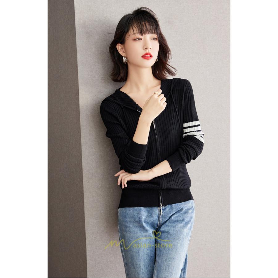 ニット・セーター | カーディガン レディース ニット 上品 カーデ ジャケット シンプル 長袖 秋 冬 秋冬 大人 レトロ風 着痩せ ウール 通勤 カジュアル フード付き 楽チン