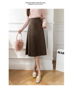 スカート | レディース 無地 ロング丈 ミモレ丈ハイウエスト ウエストゴム Aライン 着痩せ 脚長効果 通勤 就活 オフィス エレガント 日常 OL 上品 ビジネス