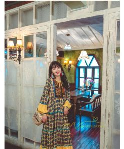 マキシ | ワンピース レディース 春夏 マキシワンピース 長袖ワンピース 綿麻 無地 Aライン フレアワンピース ハイウェスト エスニック ボヘミア風 ロング リゾート