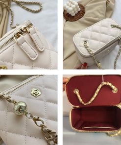 ショルダーバッグ | ミニバッグ 肩掛け キルティング チェーンバッグ レディース フェイクレザー ボックス斜め掛け