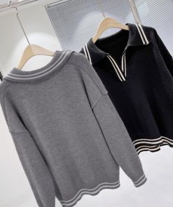 ニット・セーター | ポロカラーニットトップス レディース秋冬