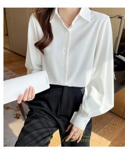 シャツ・ブラウス | ブラウス レディース オフィス フォーマル シャツ 白 開襟 レギュラー 長袖 黒 ホワイト ブラック 通勤 上品 エレガント お出かけ オシャレ オフィス OL