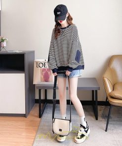 パーカー | トレーナー レディース 長袖 切り替え プルオーバー 大きいサイズ オーバーサイズ ルームウェア ビッグシルエット ボーダー柄 部屋着 お出かけ