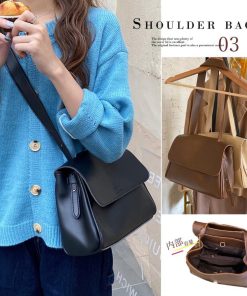 ショルダーバッグ | シンプル 韓国風 2way肩掛けバッグ 斜めがけバッグ 通学 フェイクレザー フリップバッグ レディース 通勤