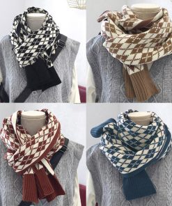 マフラー | アーガイル柄 ニットレトロ風