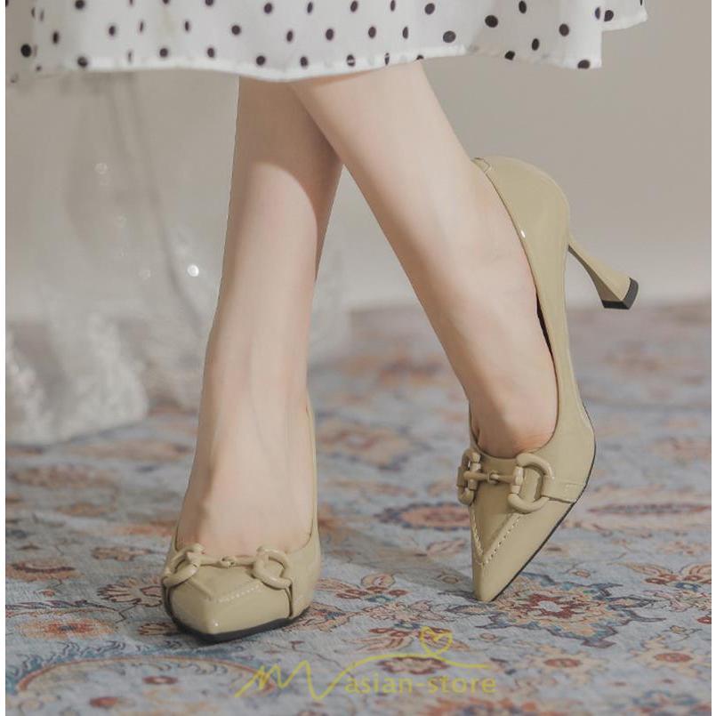 パンプス | 痛くない ポインテッドトゥ エナメル 疲れにくい 黒 緑 ベージュ パーティー 走れる 大人 春夏レディース 通勤 シューズ デート エレガント お仕事