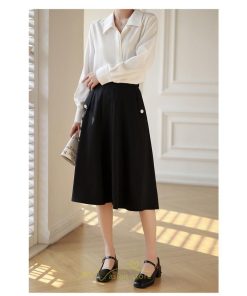 スカート | ひざ丈 レディース フレアミディアム春 秋 冬 大人 体型カバー 20代 30代 40代 OL ママ お出かけ デート 通勤 フェミニン 母