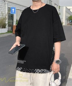 Tシャツ | Tシャツ メンズ 半袖 重ね着風 カジュアル半袖tシャツ 夏新作 メンズスタイル カットソー 上品 切り替え 2XL 大きいサイズ クルーネック 黒 白