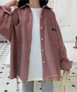 在庫ある | シャツ レディース ロングシャツ 秋服 長袖 トップス コーデュロ イシャツ 羽織り カーディガン 2 Way 20代30代40代 ゆったり 大きめ 通学通勤 体型カバー