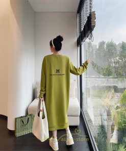 マキシ | スウェットワンピース ロングトレーナー ロングワンピース スウェット 裾スリット ゆったり 体型カバー 大きいサイズ 大人 秋冬 かわいい 20代30代 50代