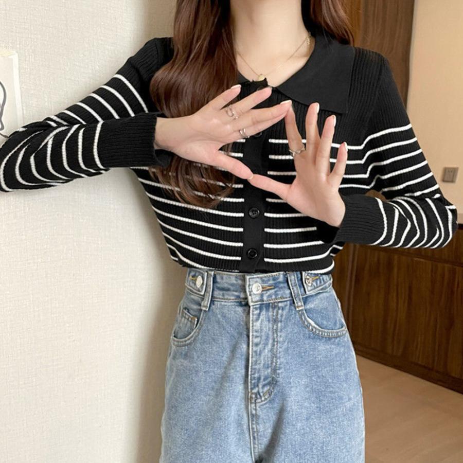 ニット・セーター | ボーダー柄 ニット トップス レディース