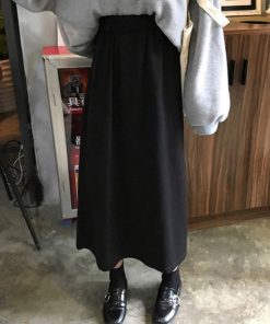 ロングスカート | Aライン フレアスカート黒