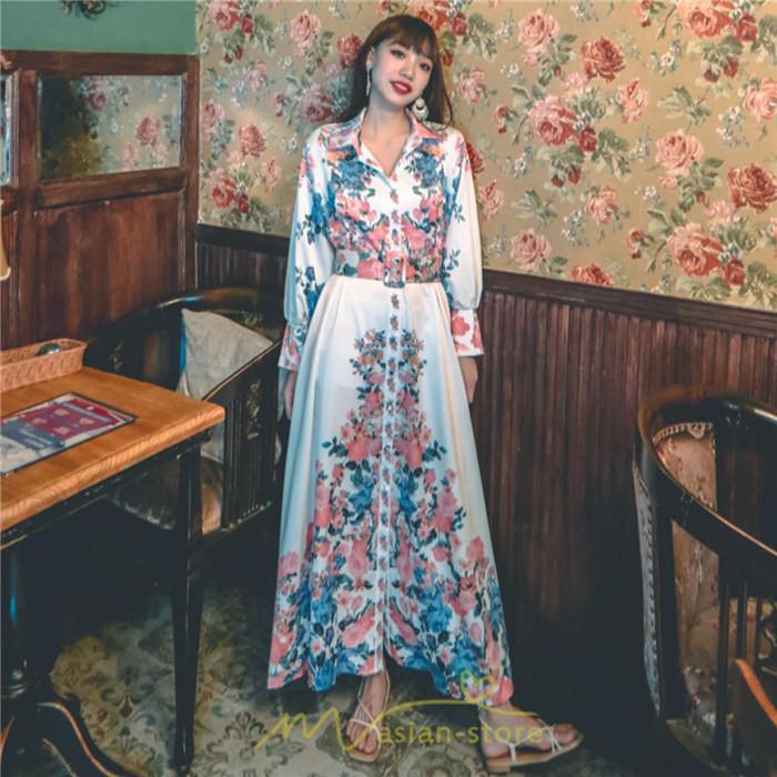 マキシ | ワンピース 長袖 きれいめ 春 ロング 大人 ロング丈 リラックス レディース ルームウェア 上品 旅行 体型カバー リゾート フランス風 着痩せ